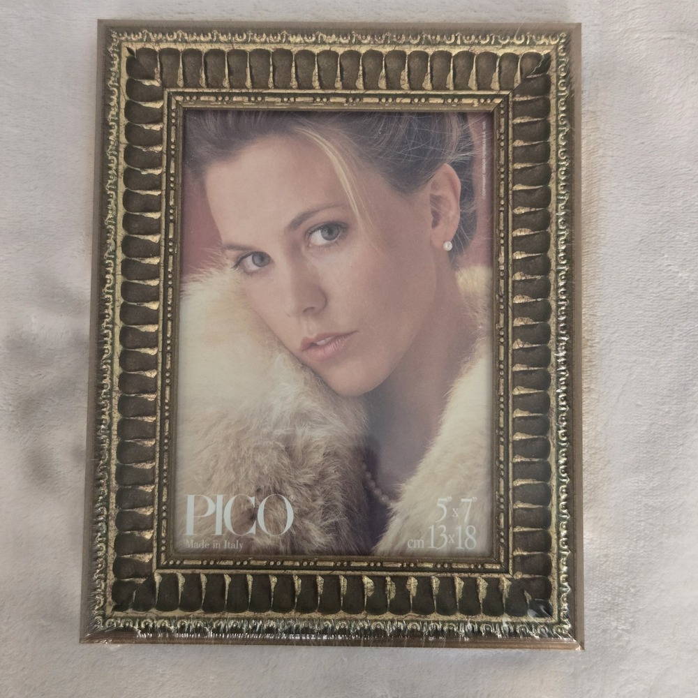 PICO Versailles 5"x7" Italian Engraved Photo Frame Bronze Gold Made in Italy New
